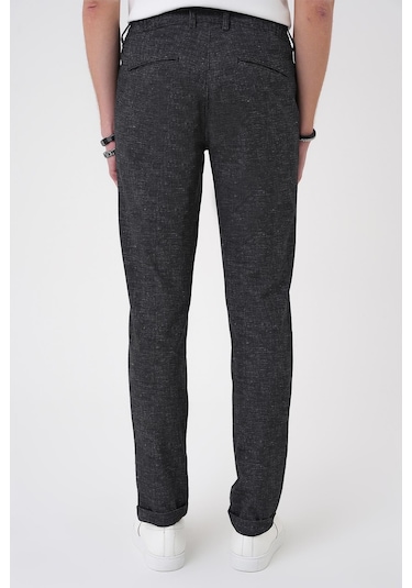Efor Comfort Fit Kırçıllı Beli Lastikli Siyah Jogger Pantolon P 1176 Siyah