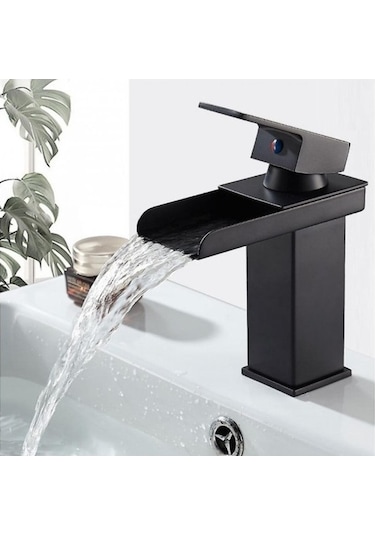 Dancemonkey Musluk Sıcak Ve Soğuk Su Siyah Şelale, Tasarım Estetik Siyah