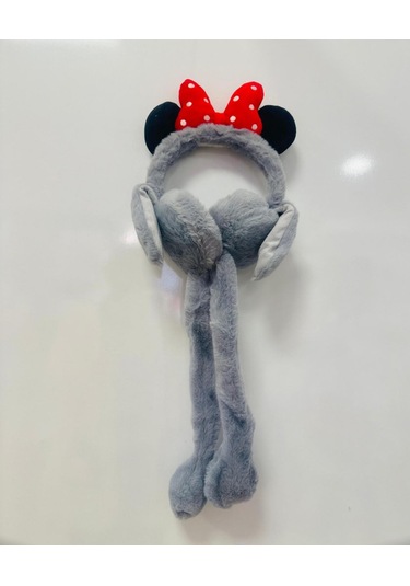 Gala Sesli Harektli Mıckey Mause Çocuk Peluş Kulaklık Gri