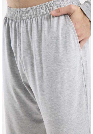 Sementa V Yaka Düğmeli Pijama Takım - Gri Gri