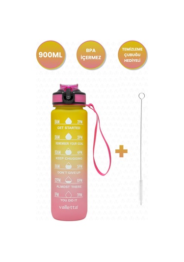 Valletta Fofana Bpa Içermez Motivasyonel Su Matarası 900 Ml Turun