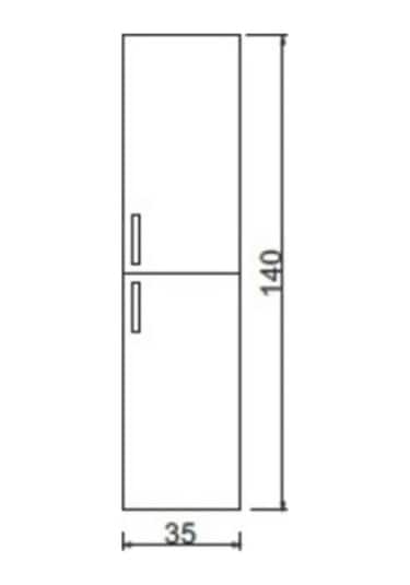 Denko Terra 60 Cm Mdf Beyaz Banyo Dolabı Takımı + Boy Dolabı Beyaz