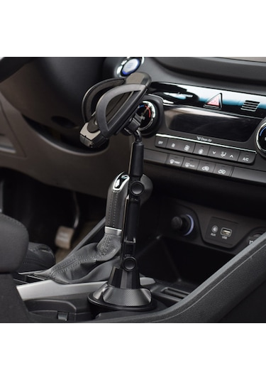 Gajeena Siyah Araç Su Bardağı Tutucusuna Sabitlenir 360 Derece Döner 45-95mm Genişlik Ayarı Pvc Akıllı Telefon Tutucu Diğer