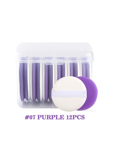 Samdoo 12 Adet Mor Makyaj Spons Seti - İki Kullanıma Uygun Kuru/ıslak - Nemli Malzeme - Hassas Cilt Dostu - Ev & Seyahat İçin