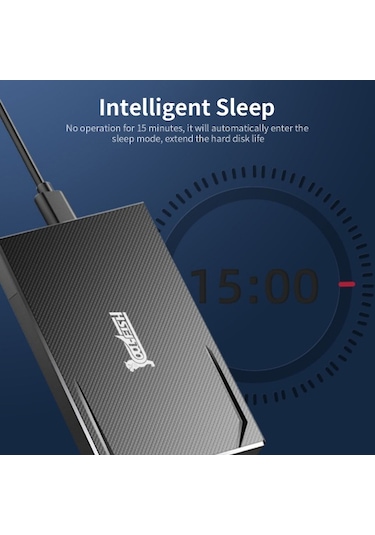 Cool-fish K801 Taşınabilir Sabit Disk Kutusu 2,5 İnç Sata Hdd Muhafazası Yüksek Hızlı Tip-c Arayüzü Aletsiz Tasarım Hdd Kutusu