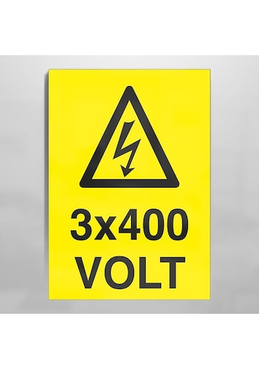 3x400 Volt Uyarı Levhası 60x90cm