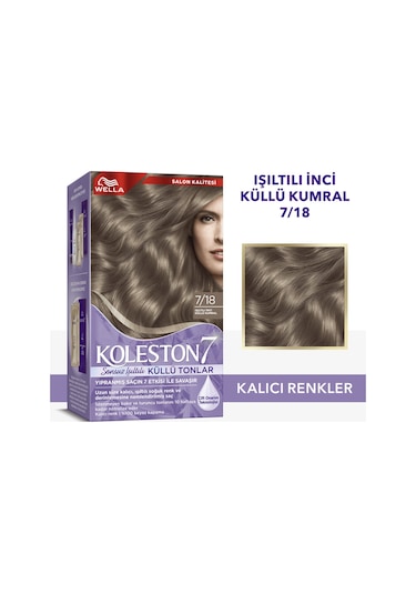 Koleston Supreme Kit Saç Boyası 7/18 Işıltılı Inci Küllü Kumral