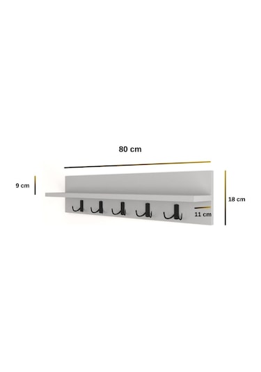Portmanto Elbise Askılığı, Duvar Askılığı 80 Cm Meşe