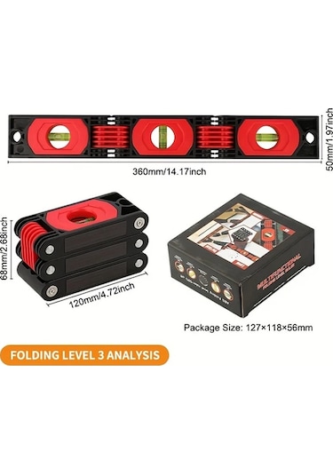 Willowhaven Çok Amaçlı Katlanır Manyetik Su Terazisi - Ev Dekorasyonu Ve Marangozluk İçin