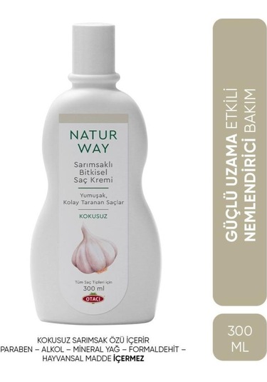 Natur Way Kokusuz Saç Kremi 300 Ml Sarımsak Ve Bitki Özlü, Saç Onarıcı Ve Güçlendirici, Günlük Kullanım İçin