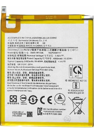 Teknonet Samsung Galaxy Tab A9 X110 Uyumlu Nettech 5100 Mah Batarya - Siyah