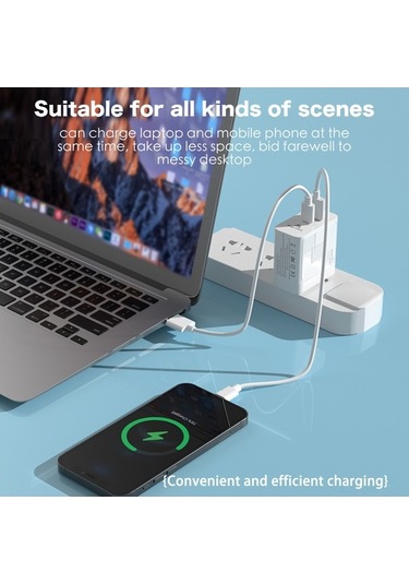 Novahub 65w Usb-c & Usb-a Çift Portlu Hızlı Şarj Adaptörü, Ganfast Teknoloji, Kompakt, Taşınabilir, Güvenli Şarj
