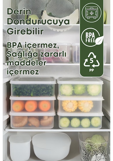 8'li Set 2,3 Lt Ve 3,5 Lt Sızdırmaz Buzluk Saklama Kabı