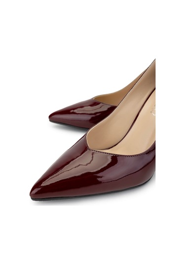 Tamer Tanca Kadın Hakiki Deri Bordo Rugan Topuklu Ayakkabı 1027 0197 Bn Ayk Sk24-25 Bordo Rgn Bordo