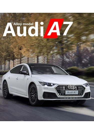 Scowetto Audi A7 Araba 1:24 Diecast Metal Model Araba Koleksiyon Araba Sesli Işıklı 21 Cm Oyuncak Araba