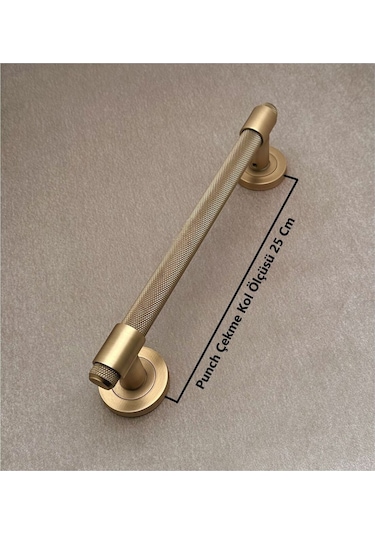 Punch Zamak A213 Mat Antik Sarı Çekme Kol Sürgülü Kapı Çekme Kolu 25 Cm 1 Adet