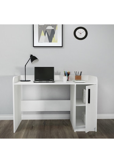 Arnetti Luses Dolaplı Çalışma Bilgisayar Masası Beyaz