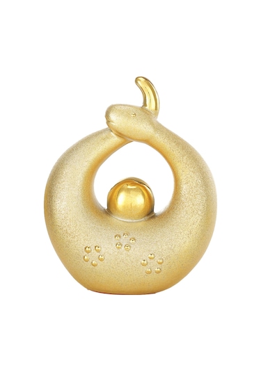 Homyl Çin Zodyağı Yılan Heykeli Masaüstü Figürü Süsleme 16x9x20cm