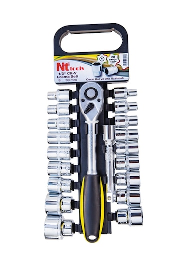 Nttools 20 Parça 1/2" Altı Köşe Cr-v Lokma Seti