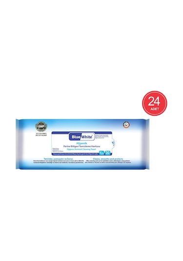 Blue White Hijyenik Perine Bölgesi Temizleme Havlusu 24 X 50'Li
