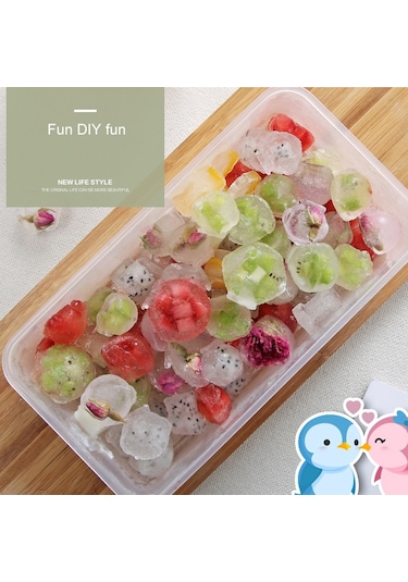 Yaratıcı Dıy Ev Dondurma Kalıbı Buz Kafes Penguen Şekli Ev Yapımı Buz Küpleri Kapaklı Buz Kutusu Pembe Pembe