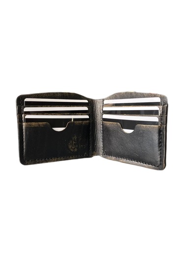 Gerçek Deri El Yapımı Özel Tasarım El Yapımı Klasik Cüzdan Siyah