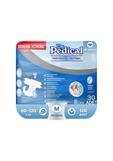 Dr.Pedical Yetişkin Hasta Bezi Orta Boy Medium (M) 120 Adet