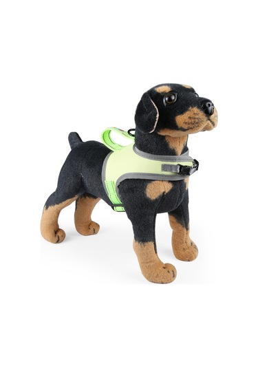 Funadd Traction Rope Reflective Breatheable Nylon Pet Vest Dog Harness, Size: S Green