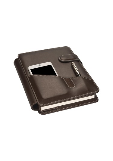 Organizer Ajanda Tarihsiz Kareli 20x26 CM - Kahve Kahverengi