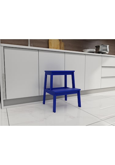 Fastwood Basamaklı Ahşap Tabure Mavi