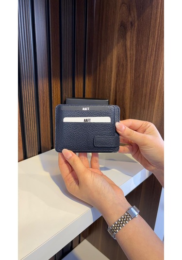 Mft Leather Hakiki Deri Mıknatıslı Kartlık Mona 1103 Lacivert