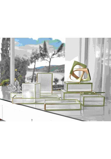 Linens Laveta 13x10x6 Cm Dekoratif Kutu Gold