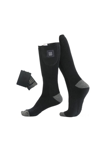 Geeksen Usb Şarjlı 3 Seviye Isı Ayarlı Pamuk Isıtmalı Çorap - Kışın Sıcak Tutar, Günlük Kullanım İçin Siyah