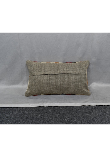 Zehra Abla Halı Yeni El Dokuma Dekoratif Lumbar Kilim Kırlent Yastık Kılıfı 6658 Çok Renkli