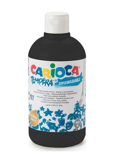 Carioca Tempera Süper Yikanabilir Sulu Boya Siyah 500 ML