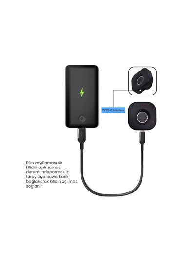 Upway Parmak İzi İle Açılan Akıllı Mobilya Çekmece & Dolap Kilidi Siyah