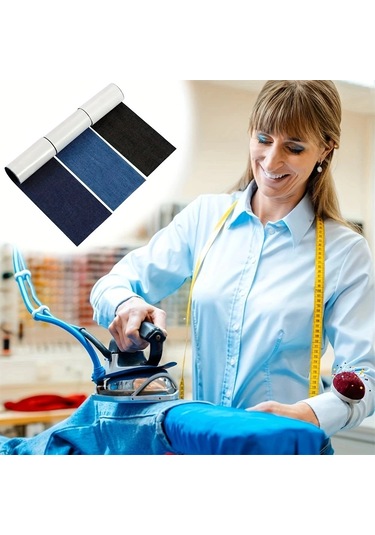 3/rulo Jean Ütü Yaması, 8 X 50 Cm Onarım Yamaları, Giyim, Çocuk Çok Renkli