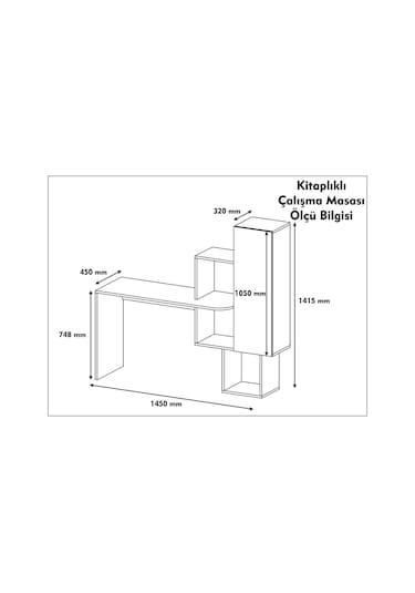 Variant Variant Açelya Kitaplıklı Çalışma Masası Beyaz-Sarı