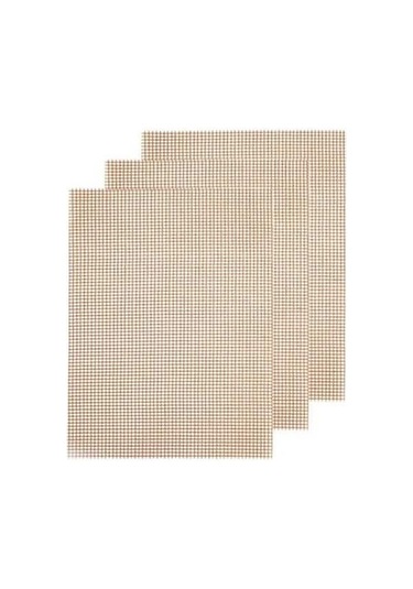 Pazly Fiberglas Yapışmaz Izgara Matı Rc44 40x33cm 3 Parça Kahverengi Set Kahverengi