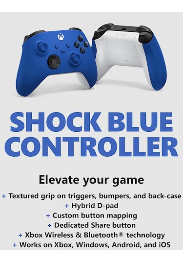 Microsoft Xbox Core Wireless Controller Oyun Kolu Shock Blue