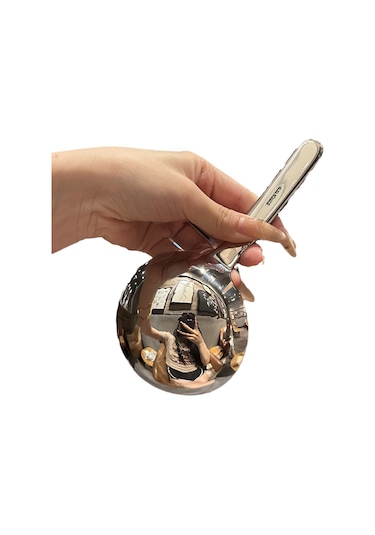 Youtek 18-10 Paslanmaz Çelik Kısa Saplı Büyük Başlı Servis Kaşığı - Çorba, Pirinç Ve Makarna Servisi İçin Ergonomik Tasarım Diğer