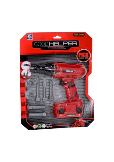 Helper 8 Parça Pilli Matkap Vidalama Tamir Seti Kırmızı Matkap Eğ