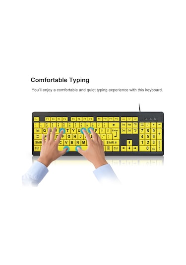 Geeksen Büyük Yazılı Usb Klavye - Görme Engelliler Ve Yaşlılar İçin Rahat Kullanım