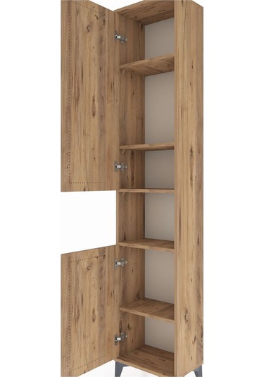 Arges Dolap 5 Raflı 2 Kapaklı 44x30x221 Çam-çam Çam