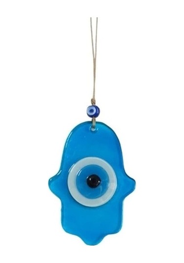 Nazar Boncuklu Mavisi Renk Fatma Ana Bereket Eli Cam Duvar Süsü