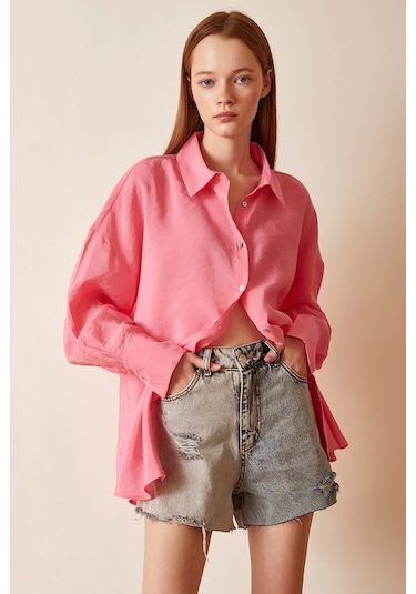 Never More Basic Modal Gömlek Pembe