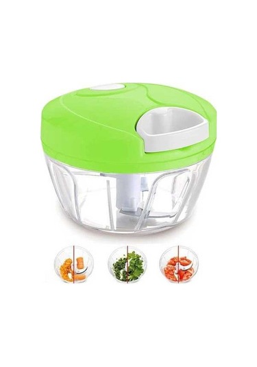 Pazly El İle Çekmeli Çok Amaçlı Sebze, Meyve Ve Et Doğrayıcı - Pratik Ve Güvenli Mutfak Yardımcısı - 8.5x12.5x8cm - Beyaz/yeşil Diğer