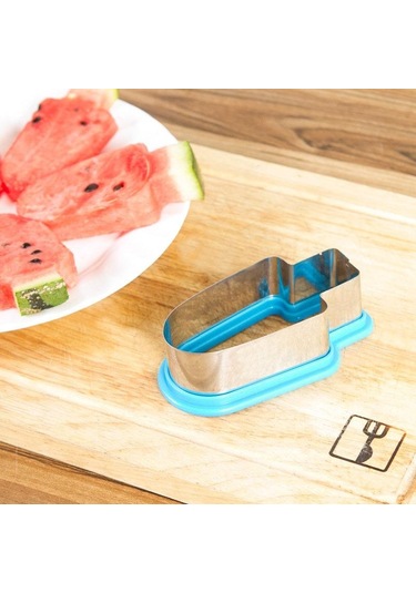 Sarı Yaratıcı Paslanmaz Çelik Bıçak Tart Karpuz Plaka Kalıp Kesici Dilimleme Bıçağı Dondurma Popsicle Şekli Mutfak Aksesuarları