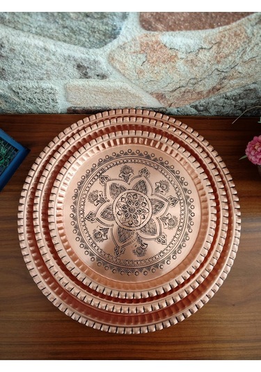 Dekorasyon Tepsi Bakır 34 cm