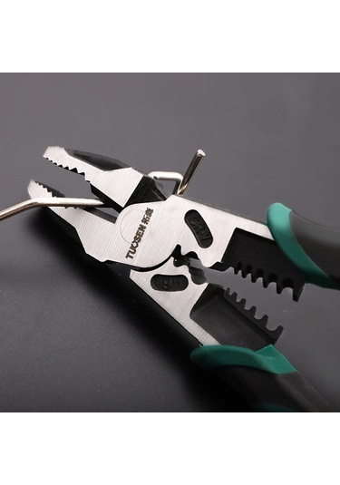 Tuosen Çok Fonksiyonlu Sıkma Ve Sıyırma İşgücü Tasarrufu Sağlayan Düz Pense Mengene Manuel Tel Kesiciler, Stil: 11116 9 İnç